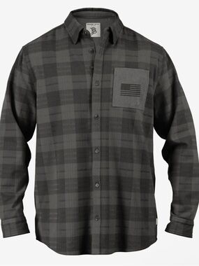 Branded Bills Men's Black Plaid Long-Sleeve Button-Down Shirt